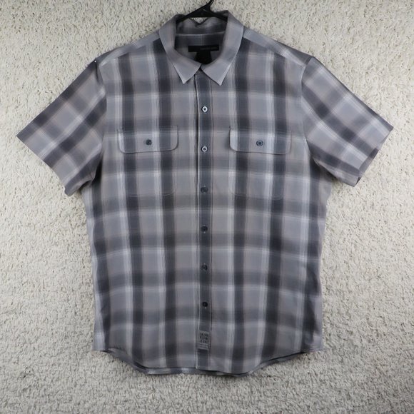 Calvin Klein Jeans* Men's Short Sleeve Button Down Curved Hem Pocket Shirt~Large - Picture 6 of 15
